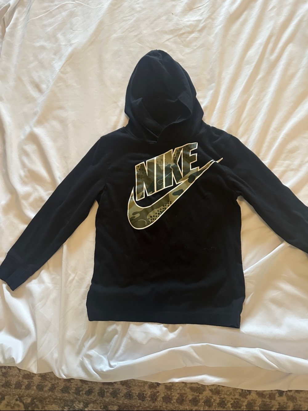 Nike Black Hoodie with Camo Logo